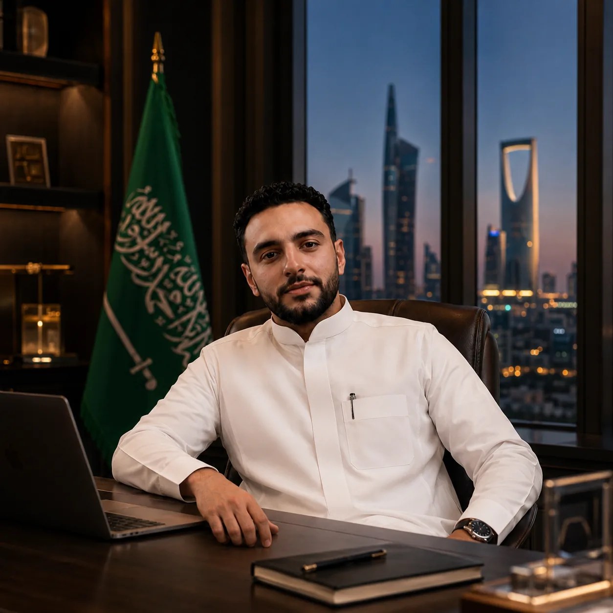 محمود العوضي في مكتب تنفيذي بالرياض